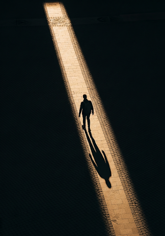 Man Walking Sun Stripe