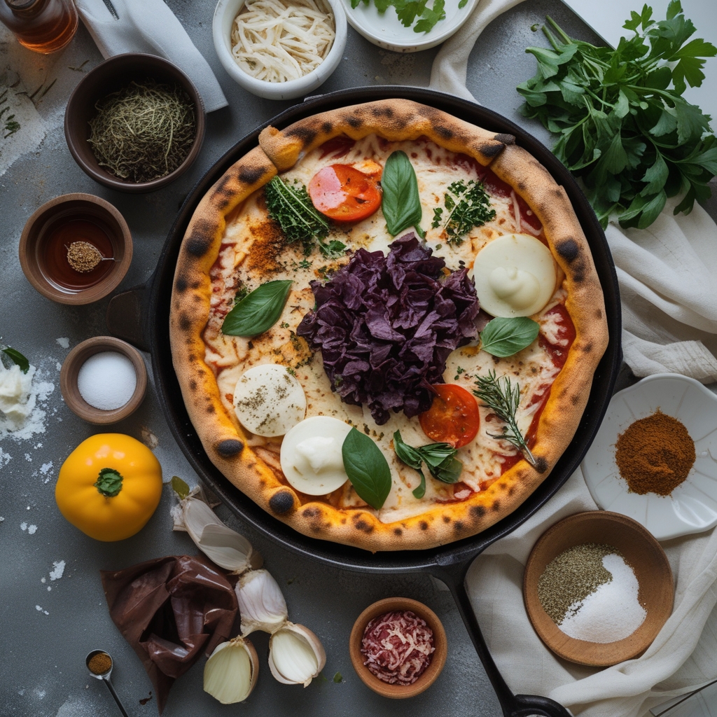 Ingredients for Perfectly Crisp Cast Iron Pizza | Golden Crust Magic - Easy Homemade Crispy Crust