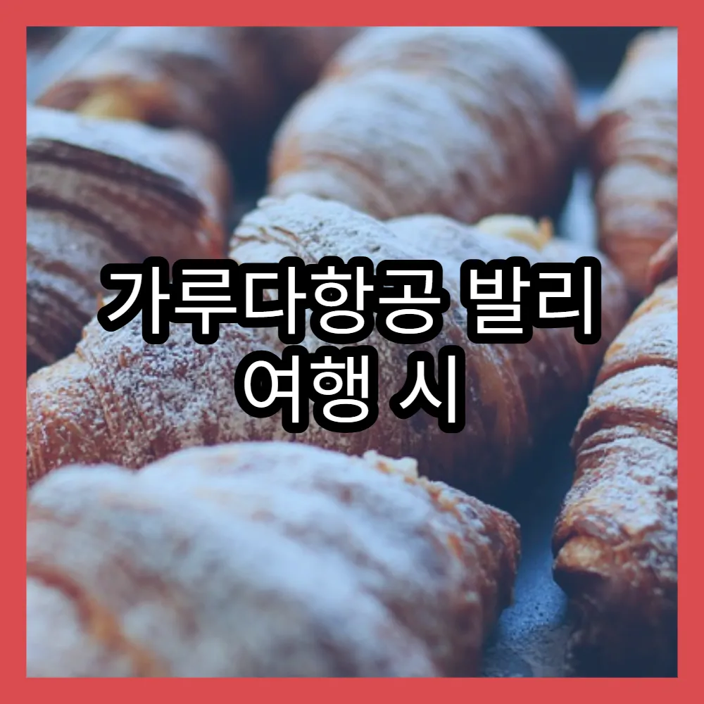 가루다항공 발리 여행 시 체크인 핵심 팁