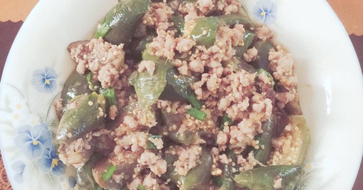 Cà xào thịt xay