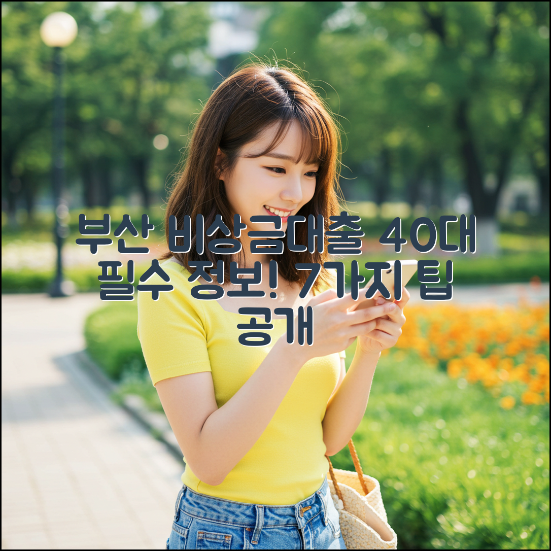 40대 부산 비상금대출, 당신이 몰랐던 7가지 유용한 정보