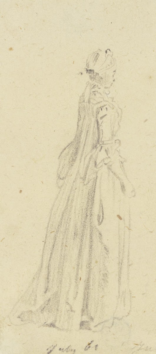 Stehende Frau im Profil nach rechts 1761