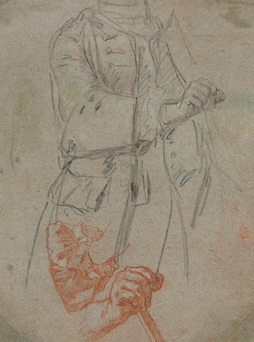 Studies of a Costume Sleeve and Hand c 1747
