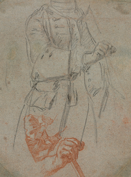 Studies of a Costume Sleeve and Hand c 1747