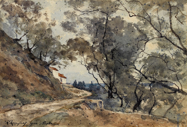 Vue prise aux environs de Menton 1900