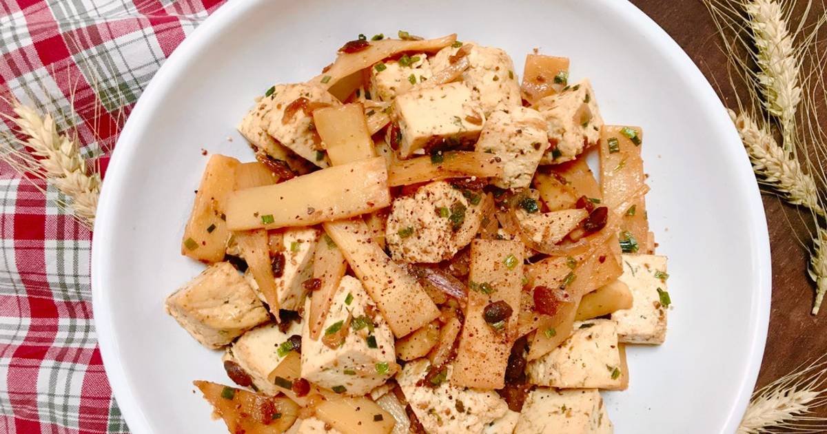 🌱 Đậu Hủ Xào Măng Tre Tương Hột Chay (Vegan)