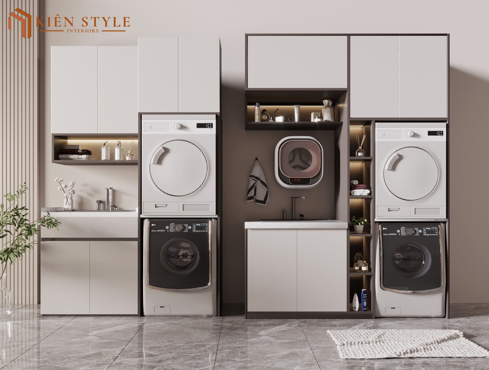 Mẫu tủ phòng giặt mới nhất 2024