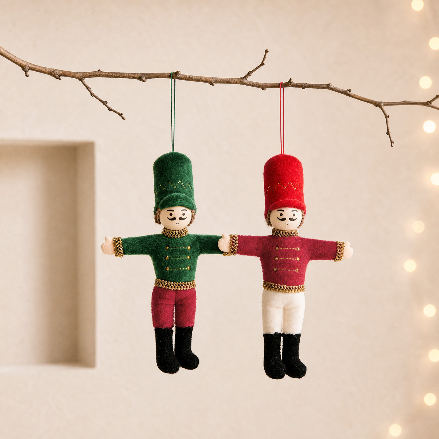 Stoff-Nussknacker-Anhänger für Weihnachtsbaum und Dekoration
