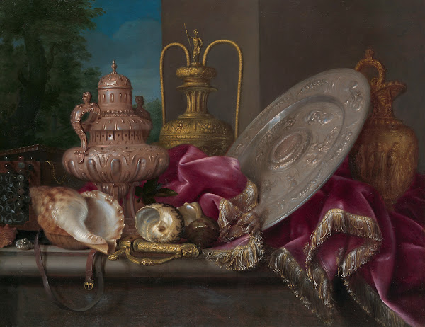 Still Life with Silver and Gold Plate Shells and a Sword fourth quarter 17th cen