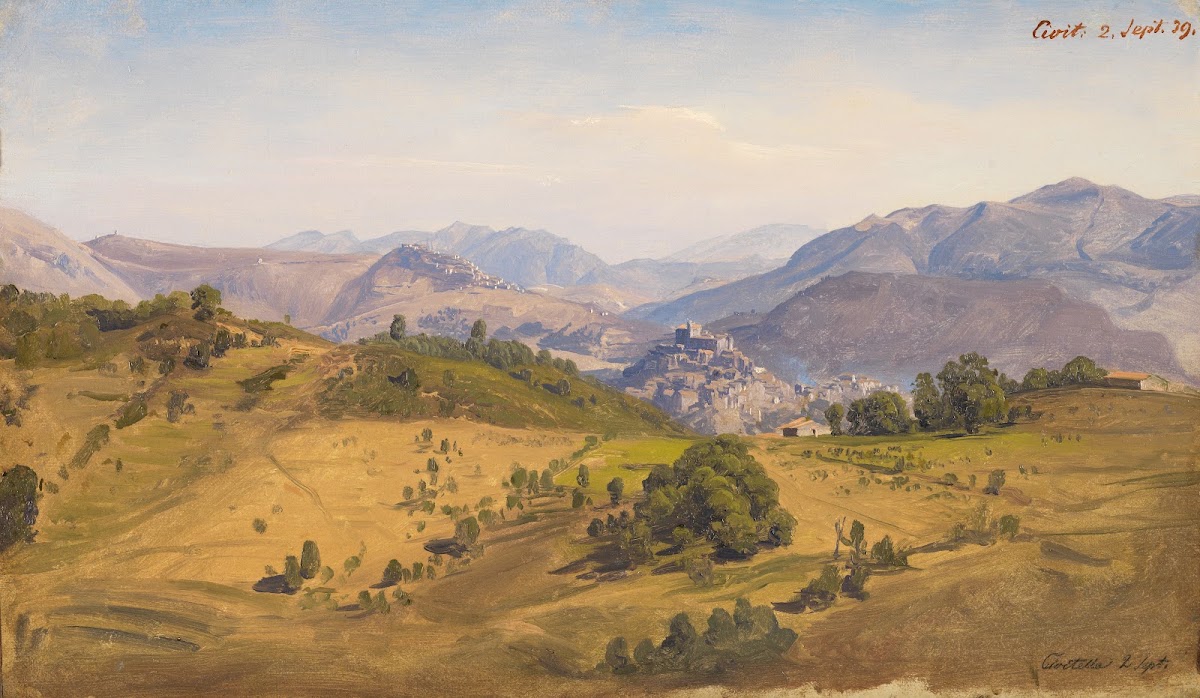 Landschaft bei Civitella mit Blick nach Norden auf Rocca Canterano 1839