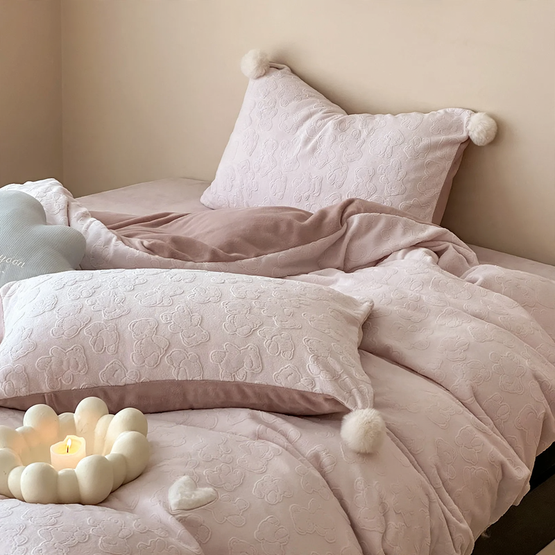 Milk fiber bedding set, 4-piece, winter, padded