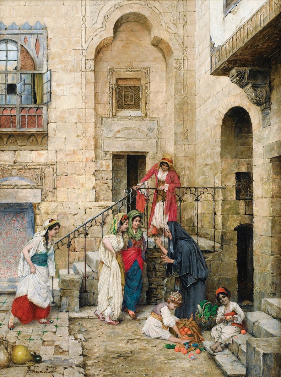 Women InAn OrientalCourtyard