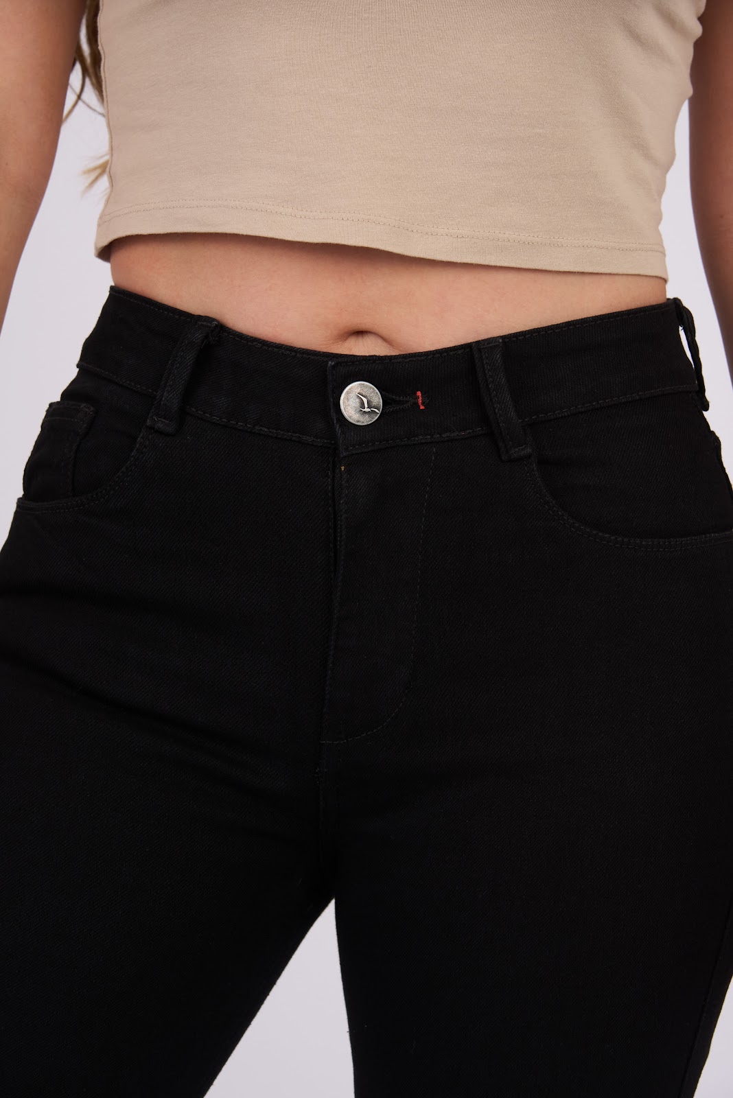 Jean skinny tiro medio en denim stretch, color gris oscuro 100% - Vista 5