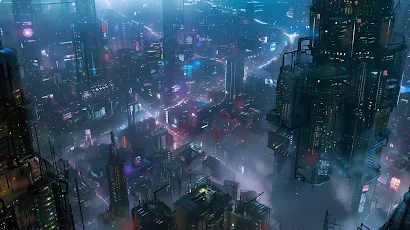 Ai Art, Cyberpunk, City, Concept Art, Illustration 5K Wallpaper Background