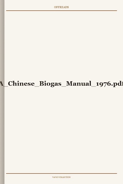 A Chinese Biogas Manual 1976