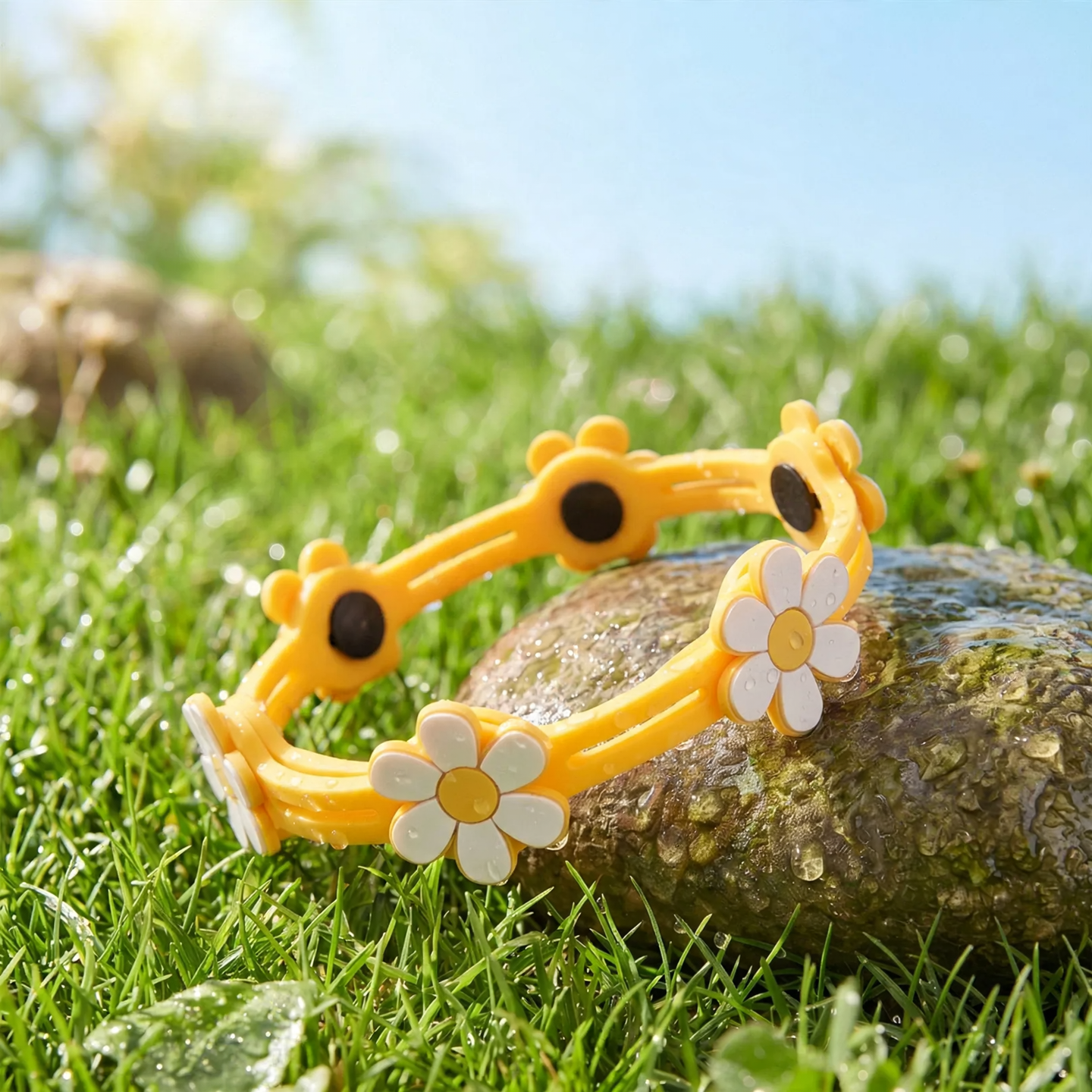 Scented collar for dogs and cats with floral pattern