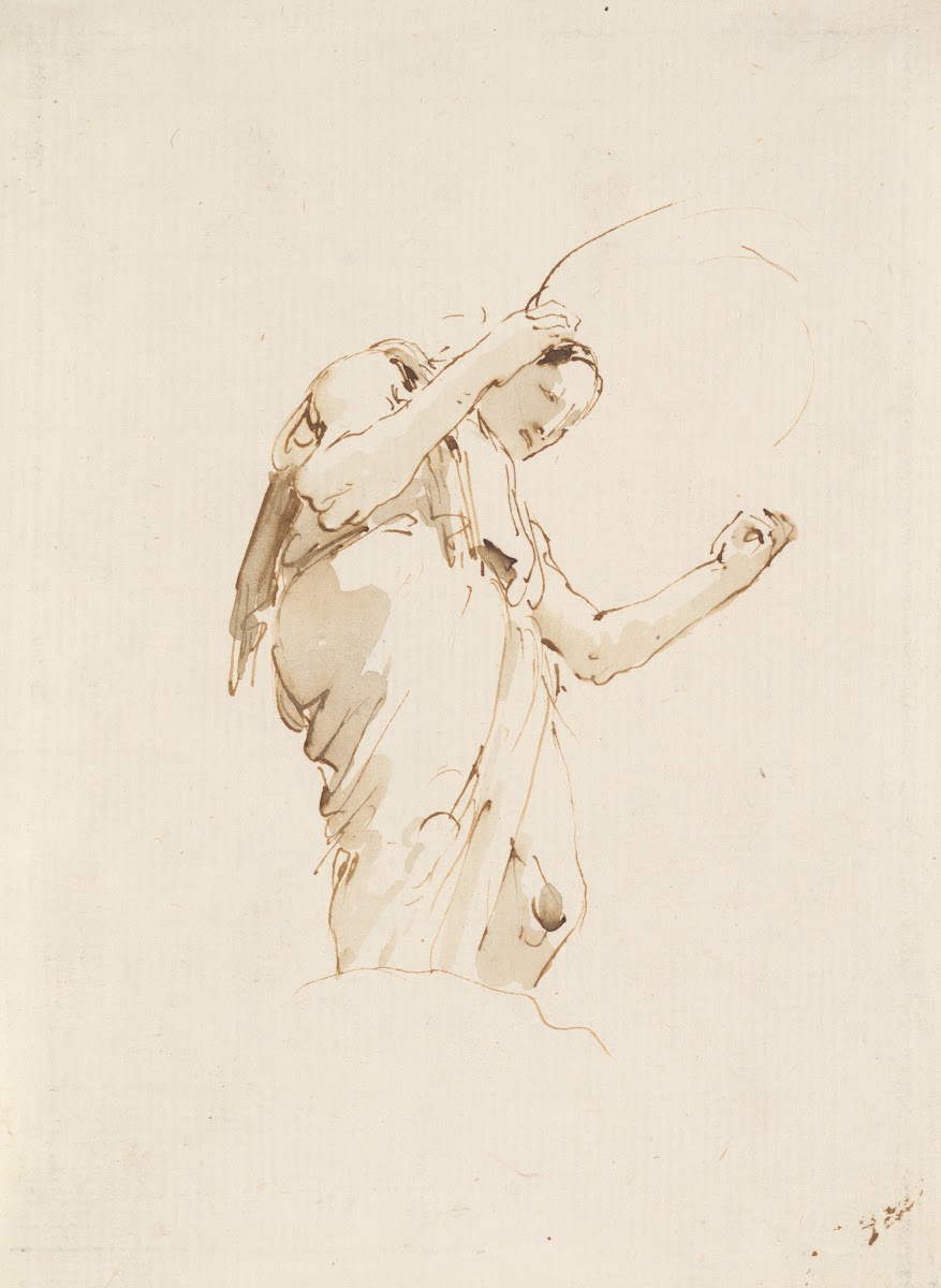 Standing Woman Holding a Hoop ca 174257