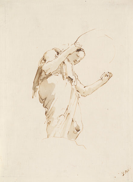 Standing Woman Holding a Hoop ca 174257