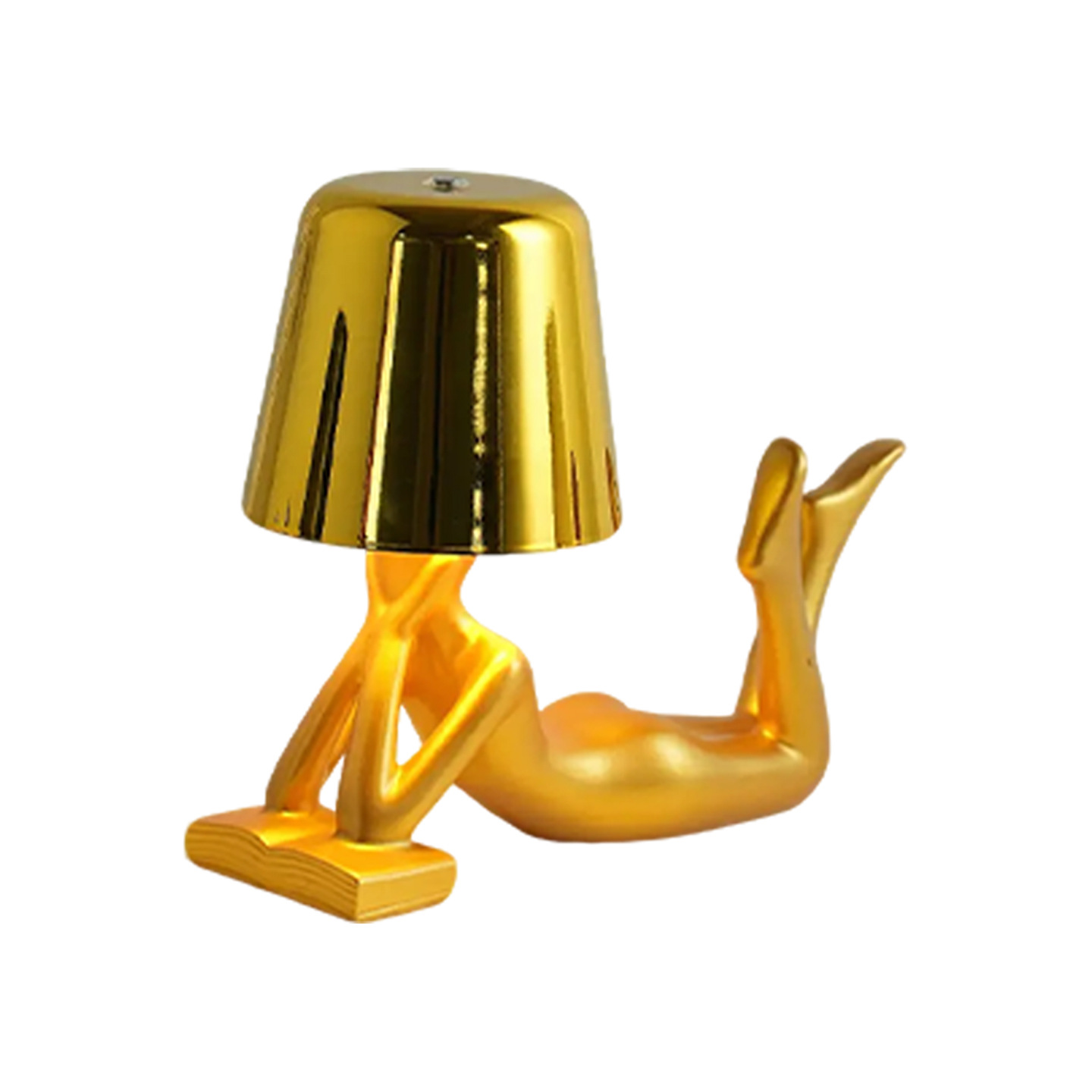 Moderne Tischlampe mit liegender Figurenform