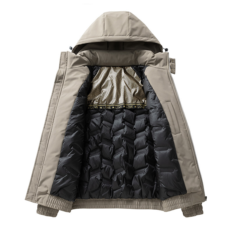 Warm men's down jacket in larger sizes