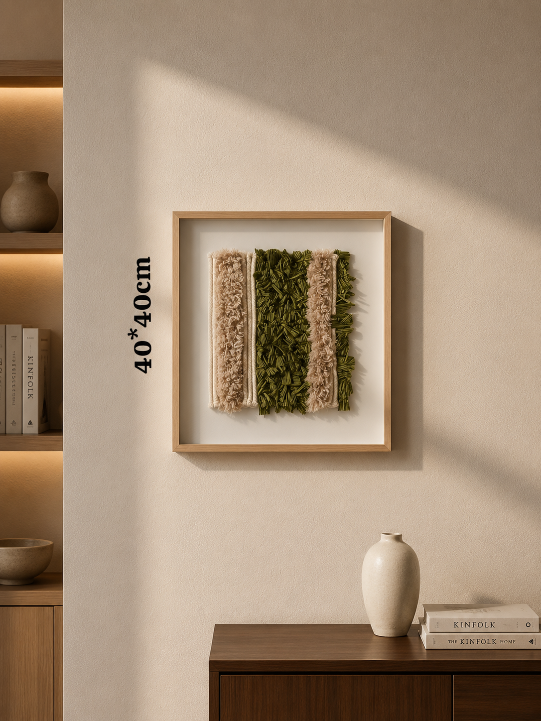 Framed Botanical Green Art Print 40-40cm