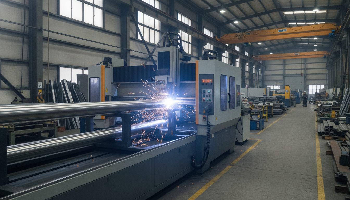 Chuẩn Bị Bản Vẽ DXF/CAD Trước Khi Cắt CNC Ống Inox — Để Không Bị Báo Giá Lại - toàn cảnh xưởng cắt