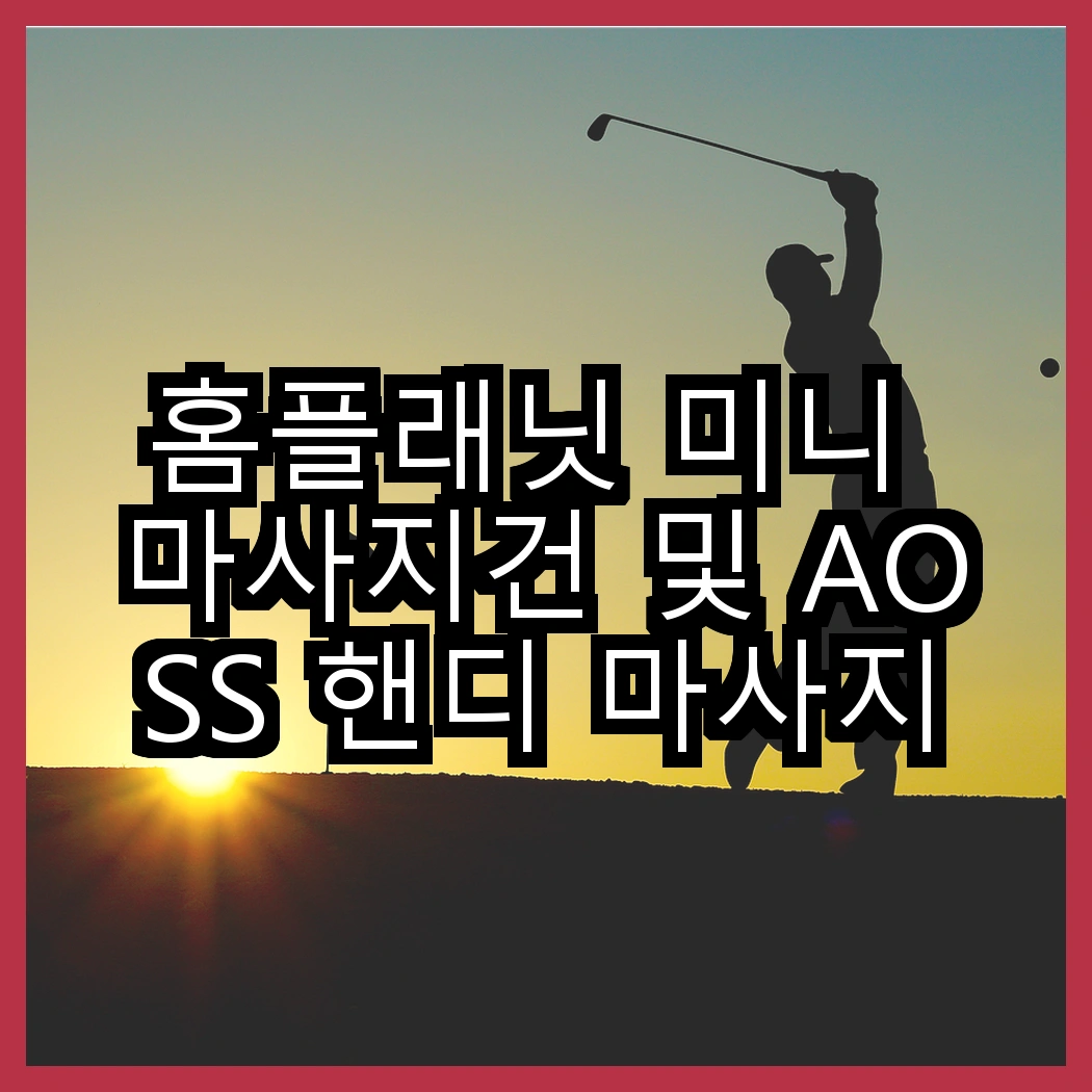 홈플래닛 미니 마사지건 및 AOSS 핸디 마사지건, 각각의 매력은 무엇일까요? 썸네일