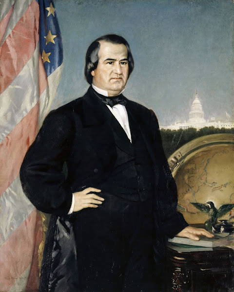Portrait of the American President Andrew Johnson 1866