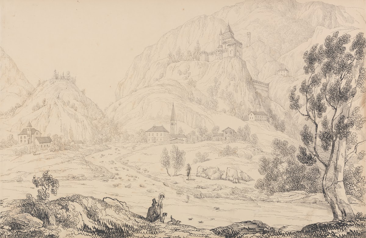 Fortress of Trostburg near the town of Kollman Tyrol 1840