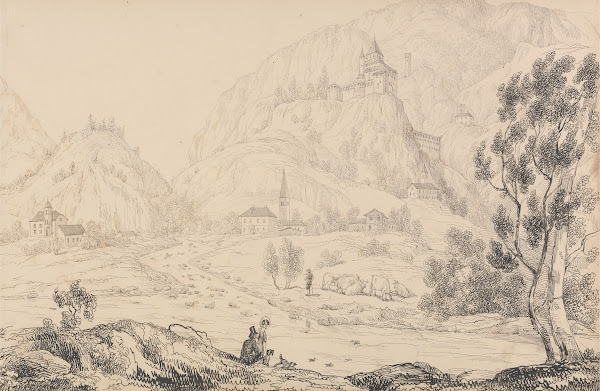 Fortress of Trostburg near the town of Kollman Tyrol 1840