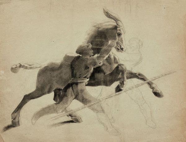 Cheval emballé daprès Géricault