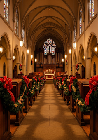 Ornate Church Christmas Decor