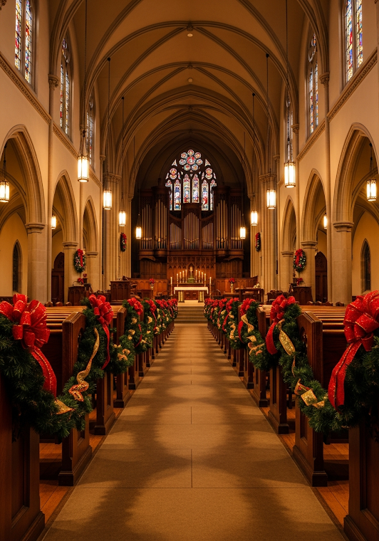 Ornate Church Christmas Decor