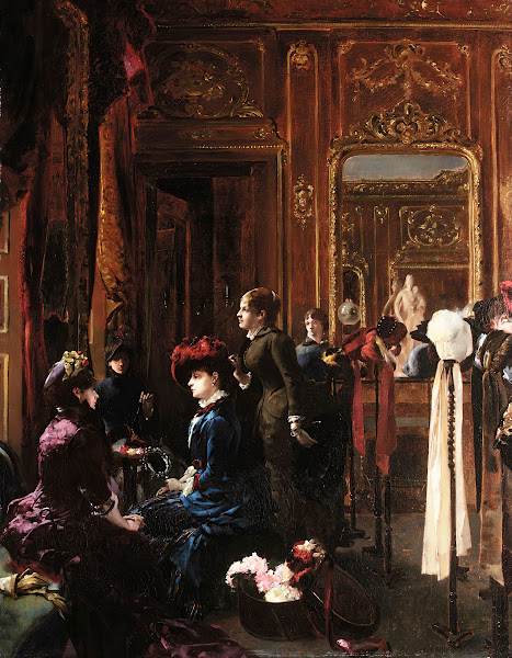 Fashion salon in Paris 1883