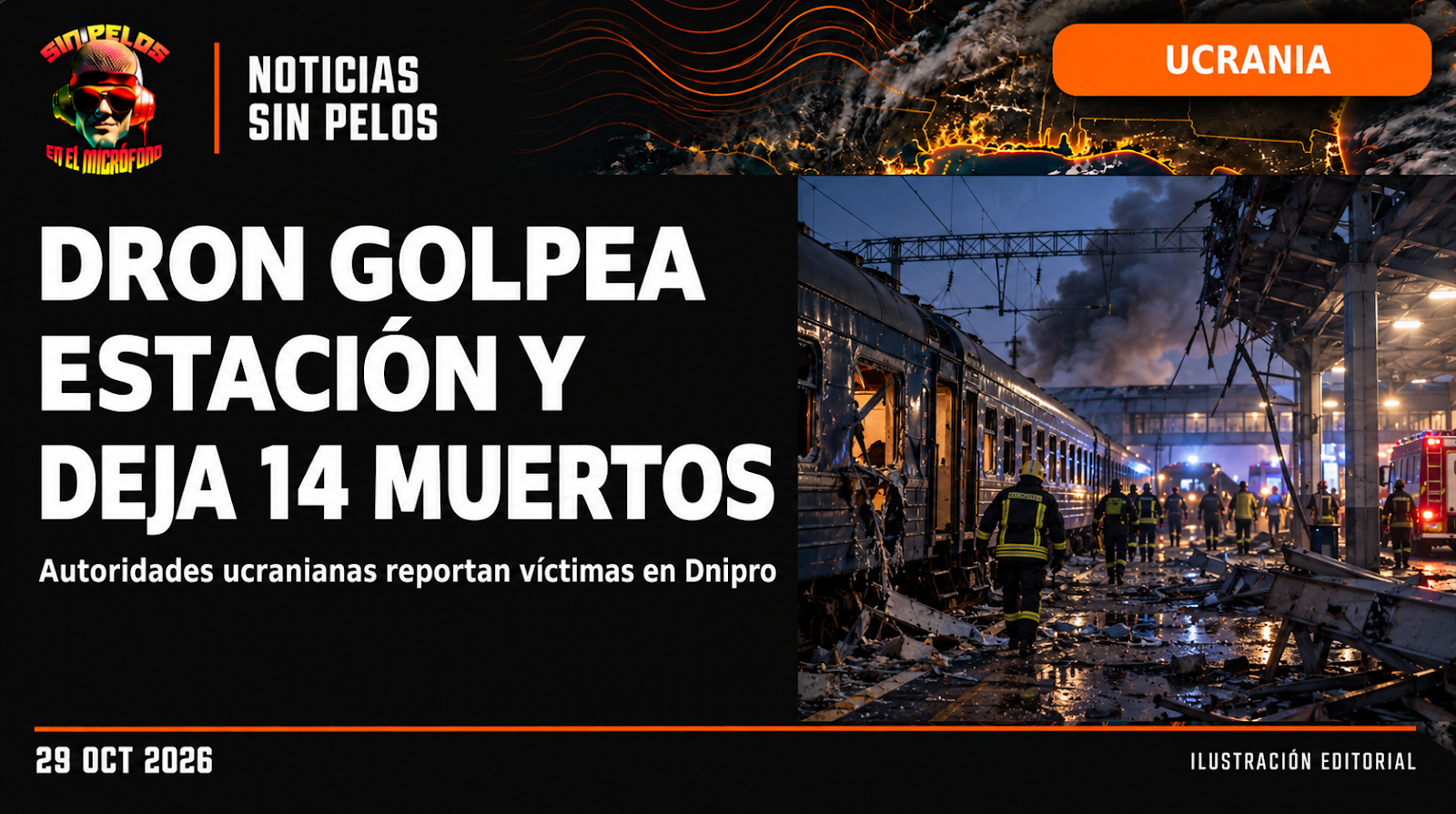 Ataque con dron en estación de Dnipro deja al menos 14 muertos