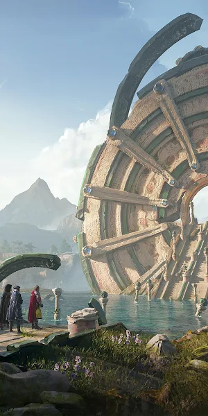 Fantasy Landscape, Ruins, Ancient Civilization, Sci-Fi Portal 4K Wallpaper Background