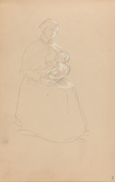 Kvinne med barn på fanget 1850