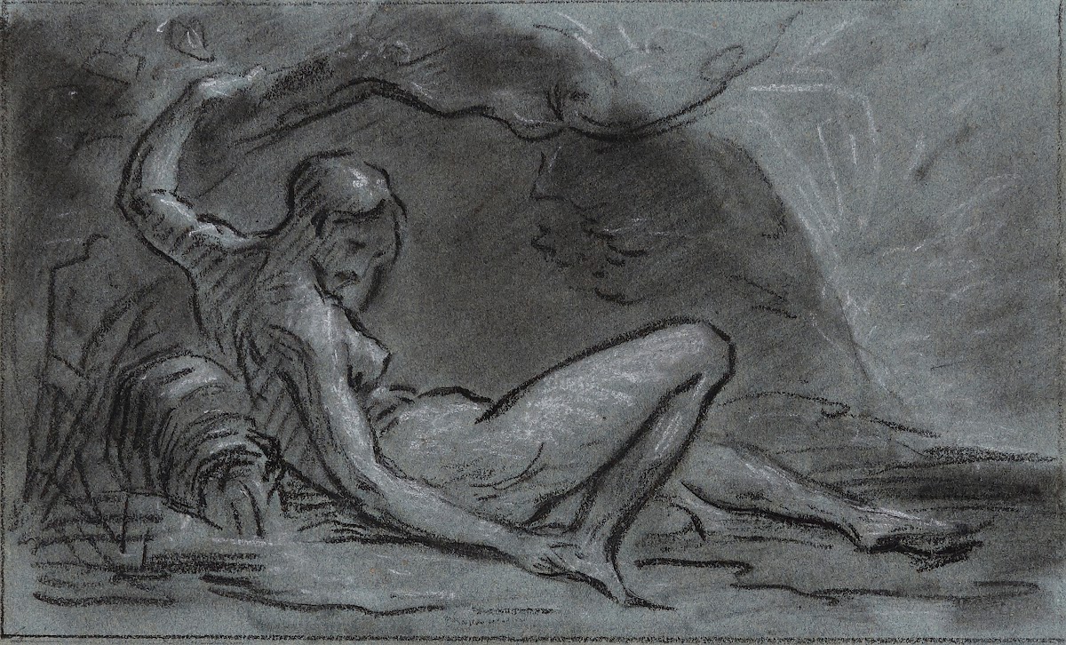 Jeune femme nue allongée 1800