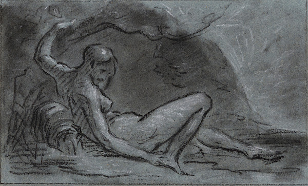 Jeune femme nue allongée 1800
