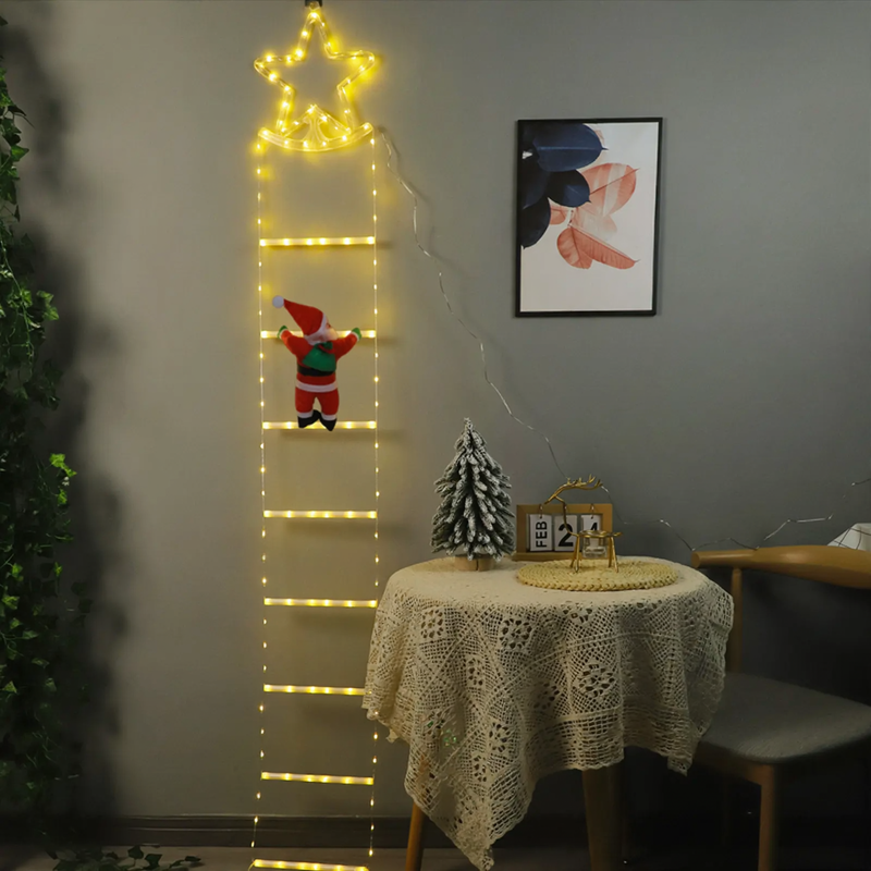 LED Star String Lights, Ladder Design