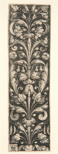 Ornamental Foliage with Two Masks and TwoDolphins 1530