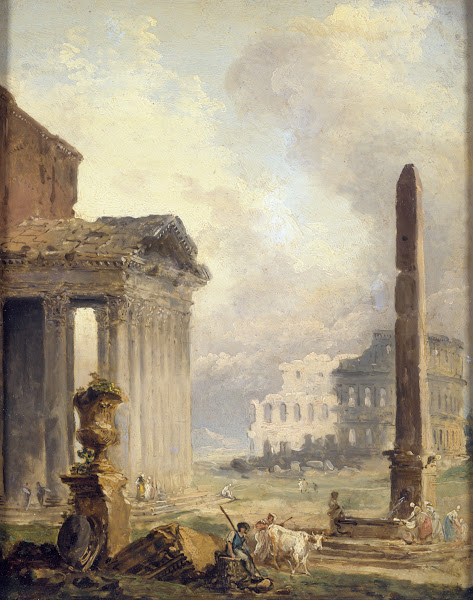 Ruines romaines le Forum avec le Colisée et lObélisque 1765