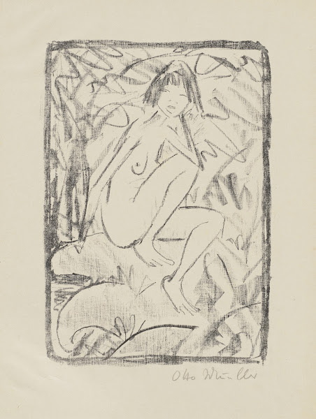 Sitzende von Blattwerk umgeben helle Fassung 1923