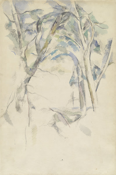 Trees Leaning over Rocks c 1892