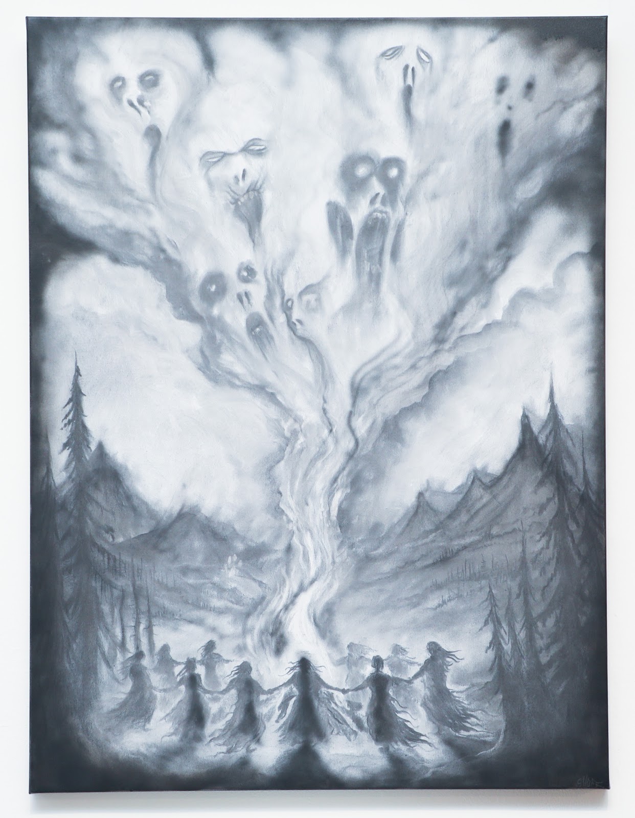 Charcoal, canvas