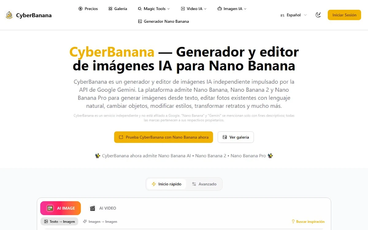 Captura de nano banana-