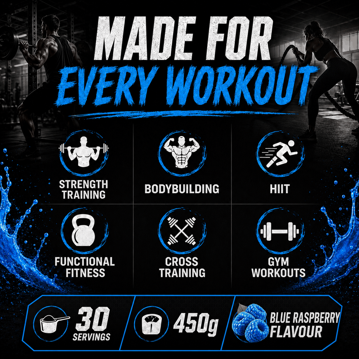 Absolute Nutrition Wolverine Pre workout — Blueraspberry, 450g
