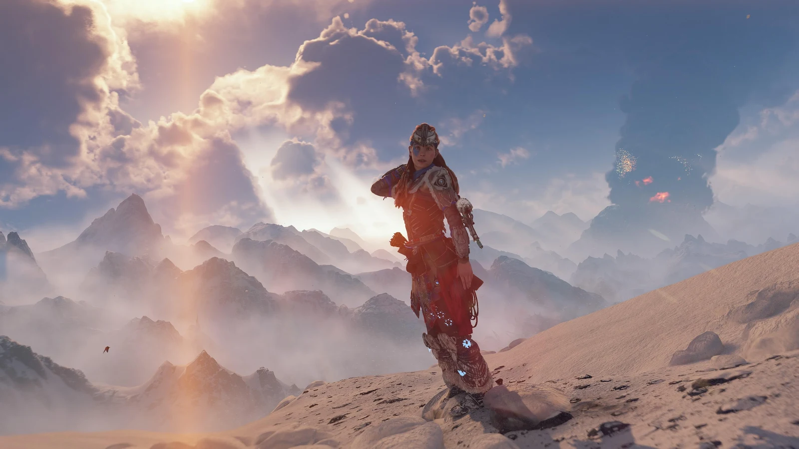 Aloy In The Frozen Wilds - Cinematic Game Screenshot 4K Wallpaper (3840x2160)