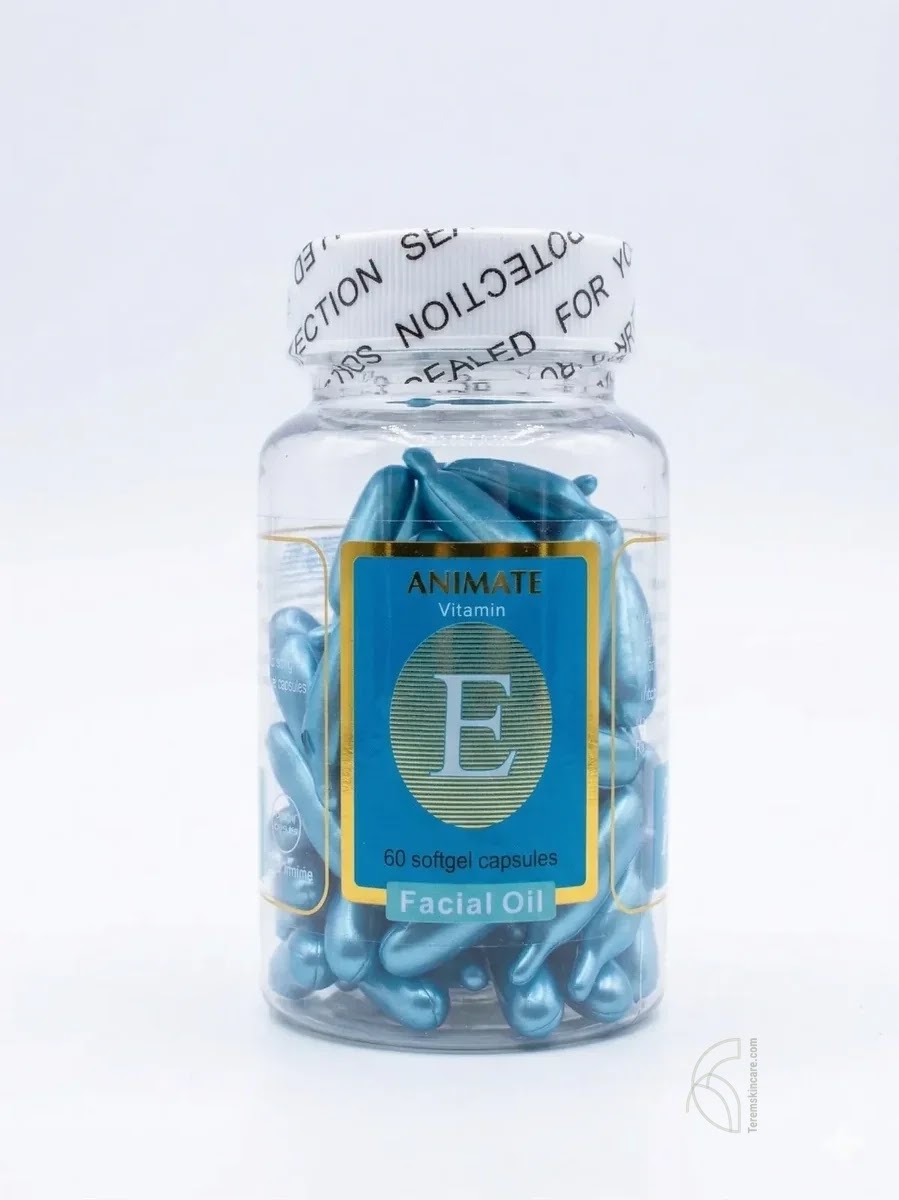 Vitamin E Soft Gel Capsule Facial Oil blue