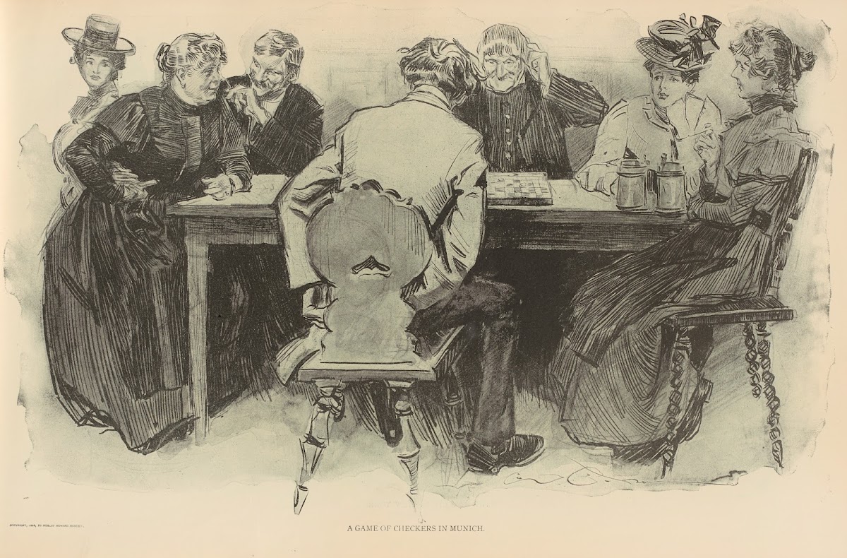 A game of checkers in Munich 1893 1900